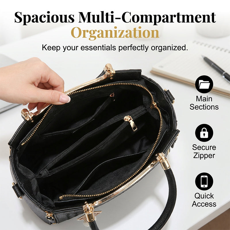 📢📢50 % DE RÉDUCTION !! ⏰Sac À Main Femme Élégant – Poignées & Bandoulière, Cuir PU, Texture Coutures en V, 8 Couleurs, Organisation Intelligente ✨