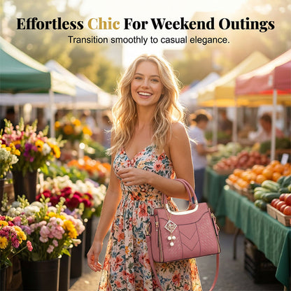 📢📢50 % DE RÉDUCTION !! ⏰Sac À Main Femme Élégant – Poignées & Bandoulière, Cuir PU, Texture Coutures en V, 8 Couleurs, Organisation Intelligente ✨