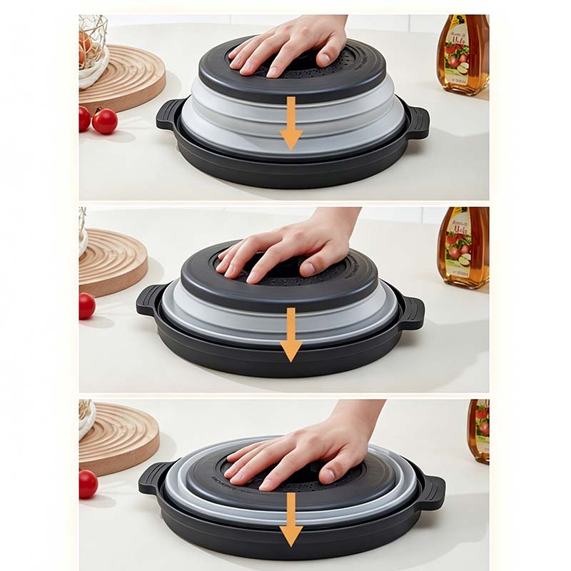 📢📢50 % DE RÉDUCTION !! ⏰Couvercle pliable pour micro-ondes avec tapis de base