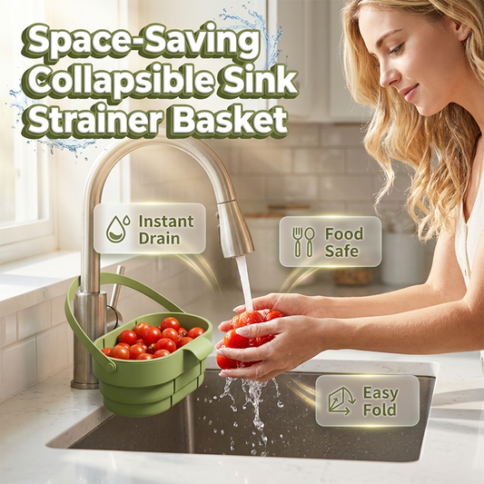 🍳 -50% ! 🧺 Panier‑Filtre Pliable pour Évier – Drainage Rapide & Gain de Place – Support Robinet Universel 🧼