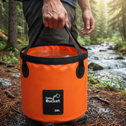 🐠 50% DE RÉDUCTION ! 🪣 Seau Pliant Portable Camping & Pêche – PVC 500D – 12 L / 20 L – Imperméable & Léger for Plein Air