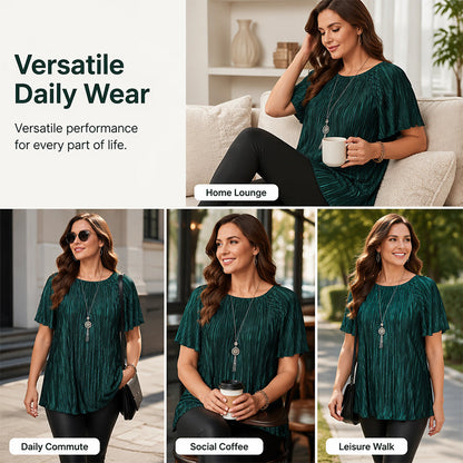 📢 50% DE RÉDUCTION ! ⏰Blouse Plissée Flatteuse Grande Taille