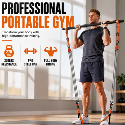 💪Kit Barre Pilates Portable avec 6 Bandes de Résistance