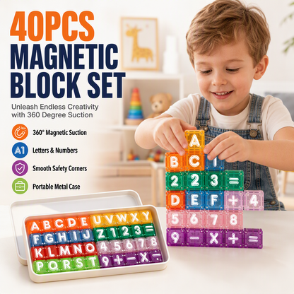 Blocs magnétiques alphabet et chiffres pour enfants