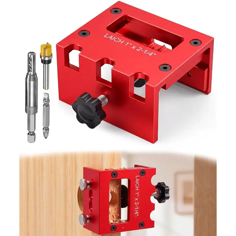 🔧 -50% ! 🚪 Kit de Gabarit de Mortaisage pour Loquet de Porte en Bois – Aluminium – 3 Profondeurs de Coupe & Compatible 35/44 mm pour Installation Propre 🛠️