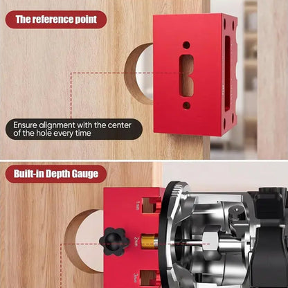 🔧 -50% ! 🚪 Kit de Gabarit de Mortaisage pour Loquet de Porte en Bois – Aluminium – 3 Profondeurs de Coupe & Compatible 35/44 mm pour Installation Propre 🛠️
