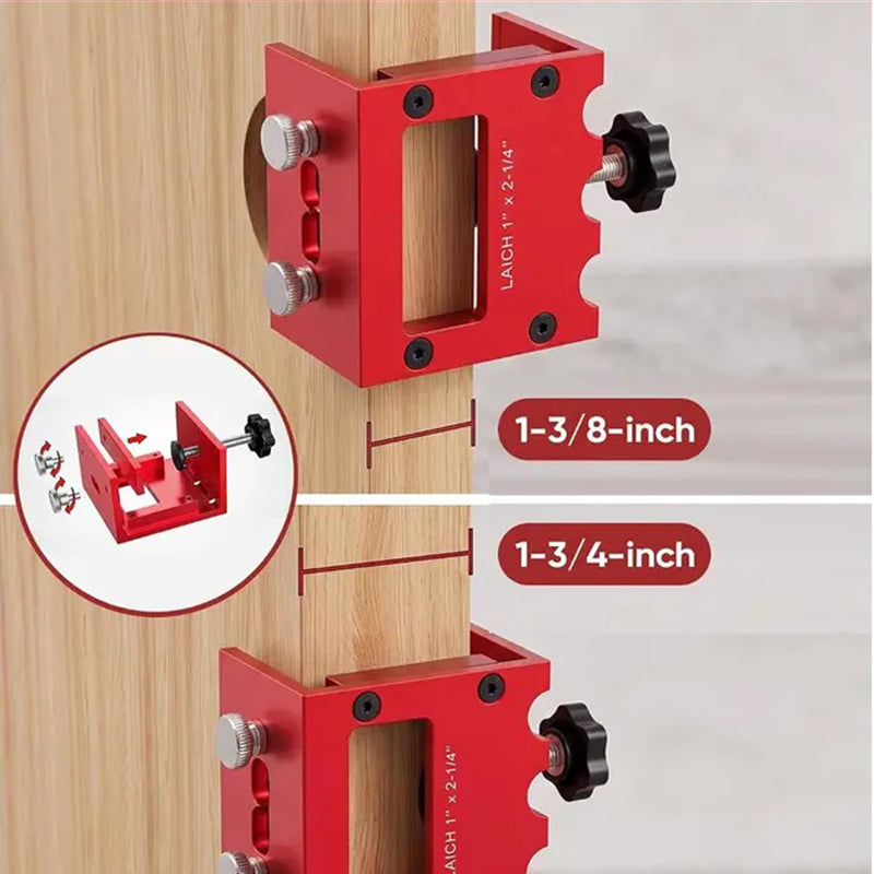 🔧 -50% ! 🚪 Kit de Gabarit de Mortaisage pour Loquet de Porte en Bois – Aluminium – 3 Profondeurs de Coupe & Compatible 35/44 mm pour Installation Propre 🛠️