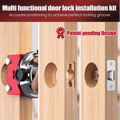 🔧 -50% ! 🚪 Kit de Gabarit de Mortaisage pour Loquet de Porte en Bois – Aluminium – 3 Profondeurs de Coupe & Compatible 35/44 mm pour Installation Propre 🛠️