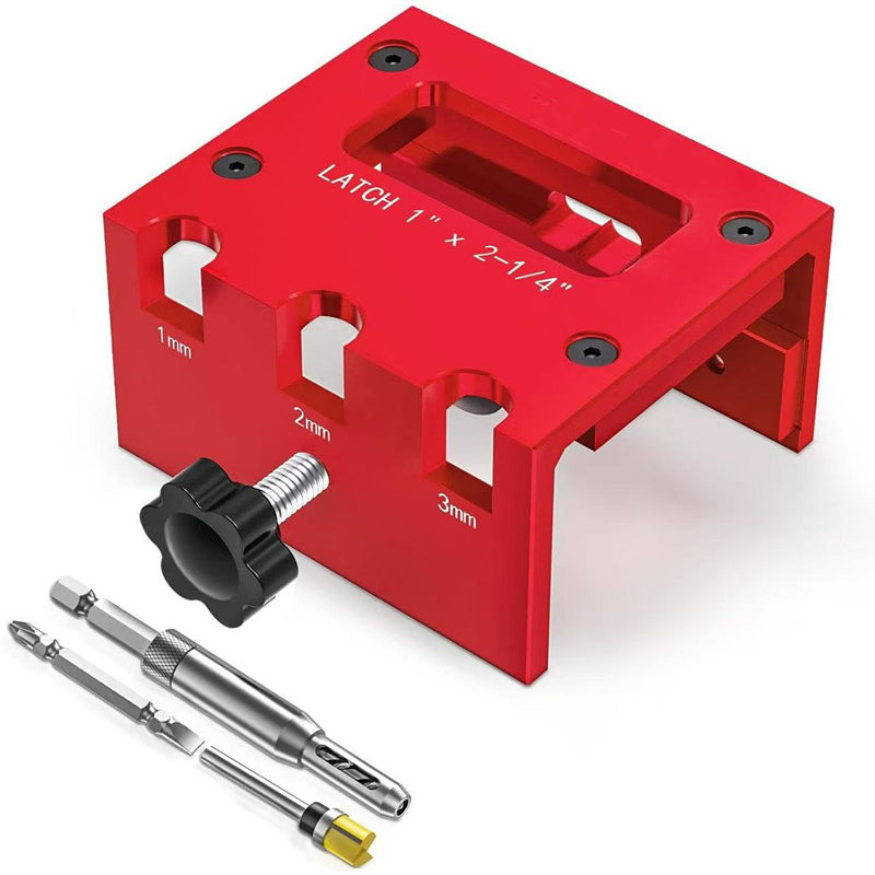 🔧 -50% ! 🚪 Kit de Gabarit de Mortaisage pour Loquet de Porte en Bois – Aluminium – 3 Profondeurs de Coupe & Compatible 35/44 mm pour Installation Propre 🛠️