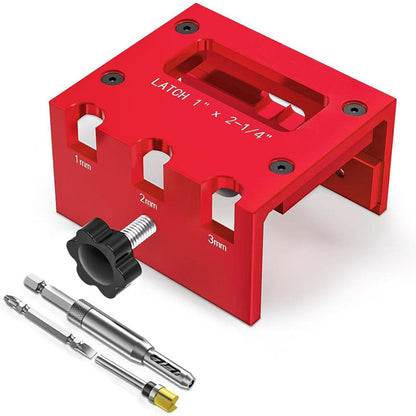 🔧 -50% ! 🚪 Kit de Gabarit de Mortaisage pour Loquet de Porte en Bois – Aluminium – 3 Profondeurs de Coupe & Compatible 35/44 mm pour Installation Propre 🛠️