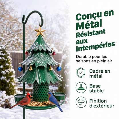 🌳🐦 Distributeur à graines pour oiseaux en forme d’arbre festif – Grande capacité, design original, transformez votre jardin ou balcon en un refuge gourmand où les mésanges et rouges-gorges adorent se poser 🌿✨