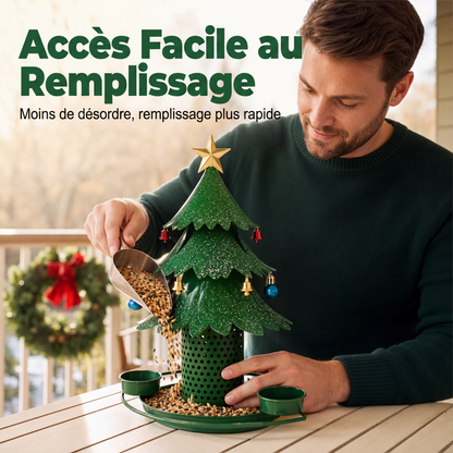 🌳🐦 Distributeur à graines pour oiseaux en forme d’arbre festif – Grande capacité, design original, transformez votre jardin ou balcon en un refuge gourmand où les mésanges et rouges-gorges adorent se poser 🌿✨