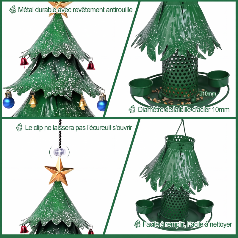 🌳🐦 Distributeur à graines pour oiseaux en forme d’arbre festif – Grande capacité, design original, transformez votre jardin ou balcon en un refuge gourmand où les mésanges et rouges-gorges adorent se poser 🌿✨