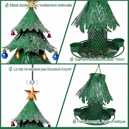 🌳🐦 Distributeur à graines pour oiseaux en forme d’arbre festif – Grande capacité, design original, transformez votre jardin ou balcon en un refuge gourmand où les mésanges et rouges-gorges adorent se poser 🌿✨
