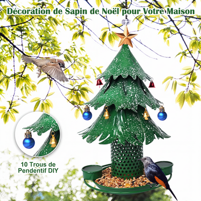 🌳🐦 Distributeur à graines pour oiseaux en forme d’arbre festif – Grande capacité, design original, transformez votre jardin ou balcon en un refuge gourmand où les mésanges et rouges-gorges adorent se poser 🌿✨