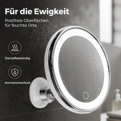 Miroir de maquillage grossissant 10 fois avec éclairage LED et ventouse