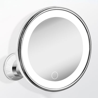 Miroir de maquillage grossissant 10 fois avec éclairage LED et ventouse
