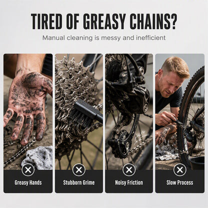 🚴 50% REMISE ! 🔥 Deep Clean Chain Washer – 74 Brosses Haute Densité – Nettoyage Pro & Rapide pour VTT, Vélo Route & Vélo Électrique 🔧