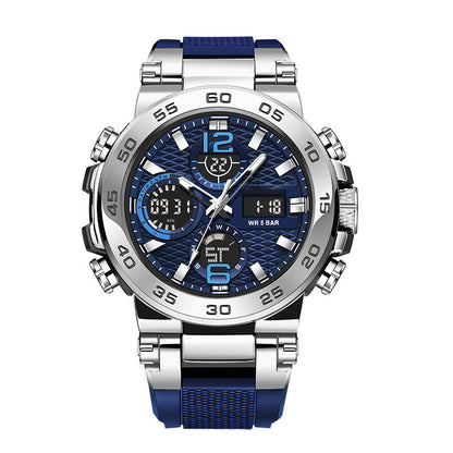 ⌚ -50% ! ✨ Montre Multifonction Double Affichage pour Homme – Acier + Silicone – Analogique & Numérique – Étanche 5 ATM & Lumineuse pour Quotidien et Sport 🏃