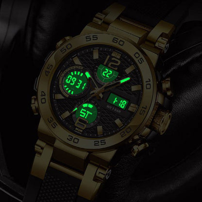 ⌚ -50% ! ✨ Montre Multifonction Double Affichage pour Homme – Acier + Silicone – Analogique & Numérique – Étanche 5 ATM & Lumineuse pour Quotidien et Sport 🏃