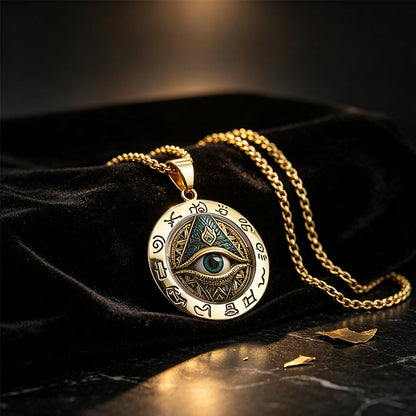 👁️ 50% DE RÉDUCTION! ✨ Collier Pendentif Œil Omniscient Vintage – Alliage de zinc, design mystérieux & rétro – Parfait pour le quotidien et les soirées 🖤