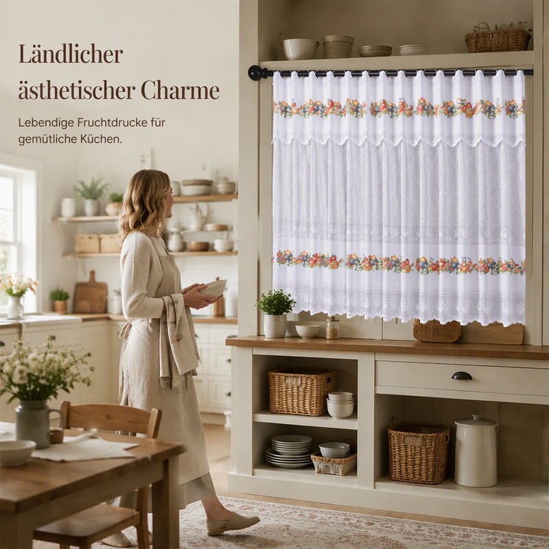 🌸 Rideau de cuisine court style vintage avec dentelle – une décoration élégante et chaleureuse pour votre intérieur
