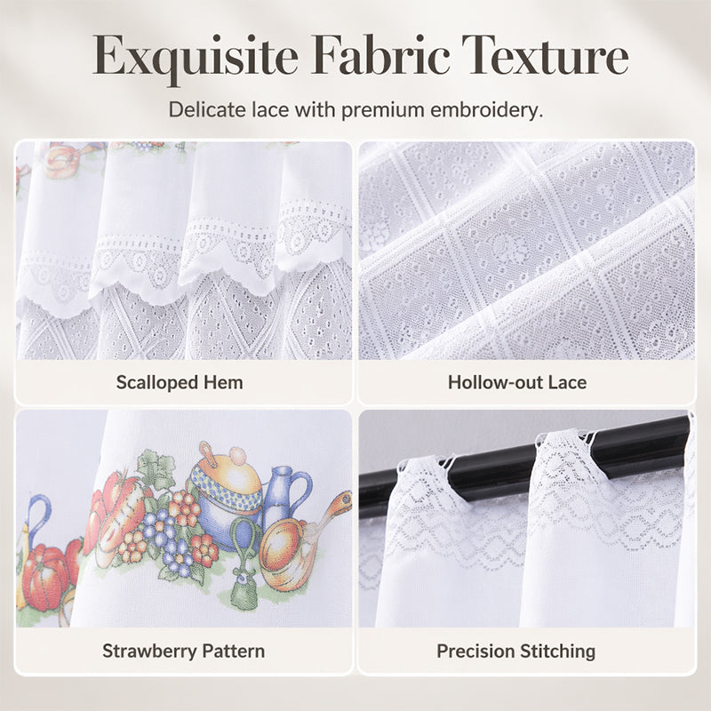 🌸 Rideau de cuisine court style vintage avec dentelle – une décoration élégante et chaleureuse pour votre intérieur