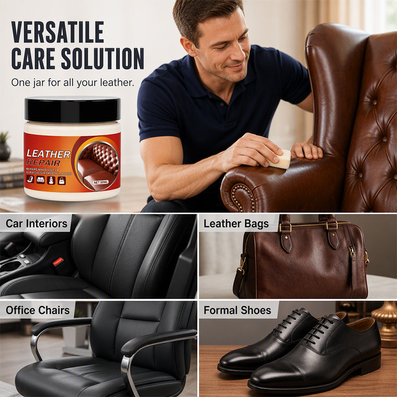 🛏️🛒 -50% ! 🧴Crème Réparatrice Cuir – Efface Rayures, Rénove Meubles & Chaussures
