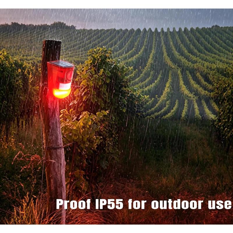 🛡️ 50% DE RÉDUCTION! ☀️ Répulsif Solaire Ultrasonique – Capteur PIR 110°, détection 8 m & sirène 110 dB – IP65 – Protection efficace pour jardin et terrasse 🌿