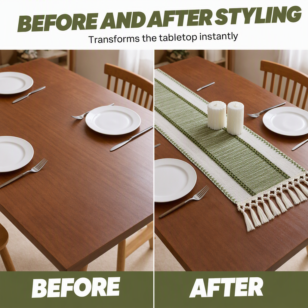✨ Elegant Fringe Table Runner