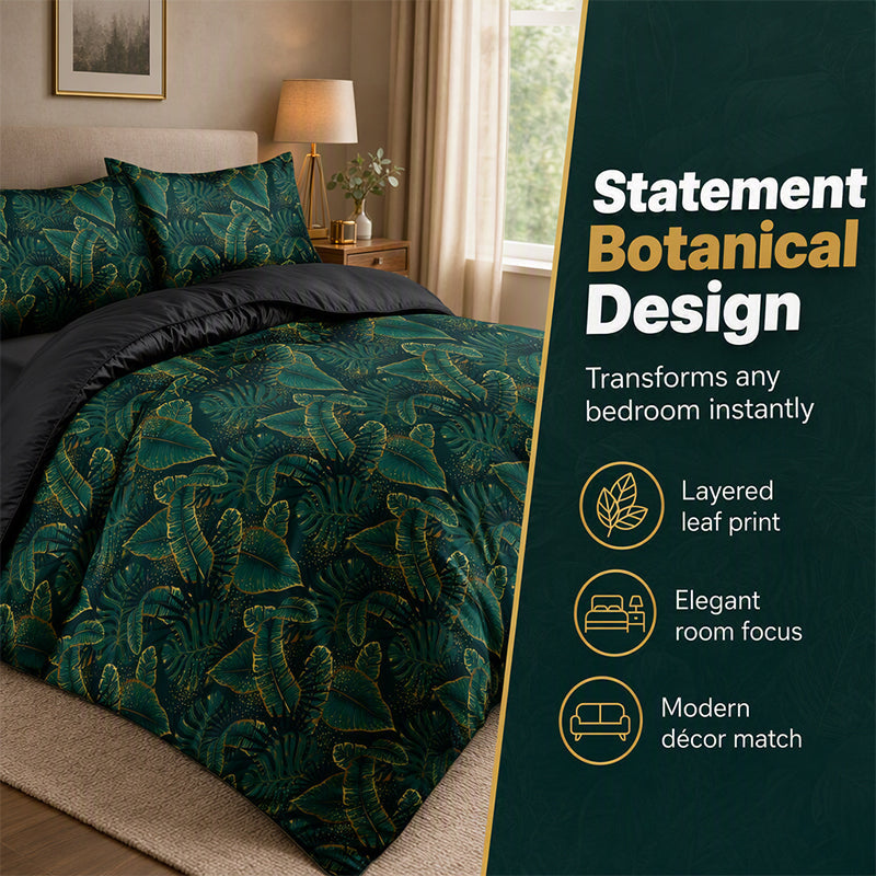 📢📢40 % DE RÉDUCTION !! ⏰Parure de Lit Motif Feuilles de Palmier Tropical