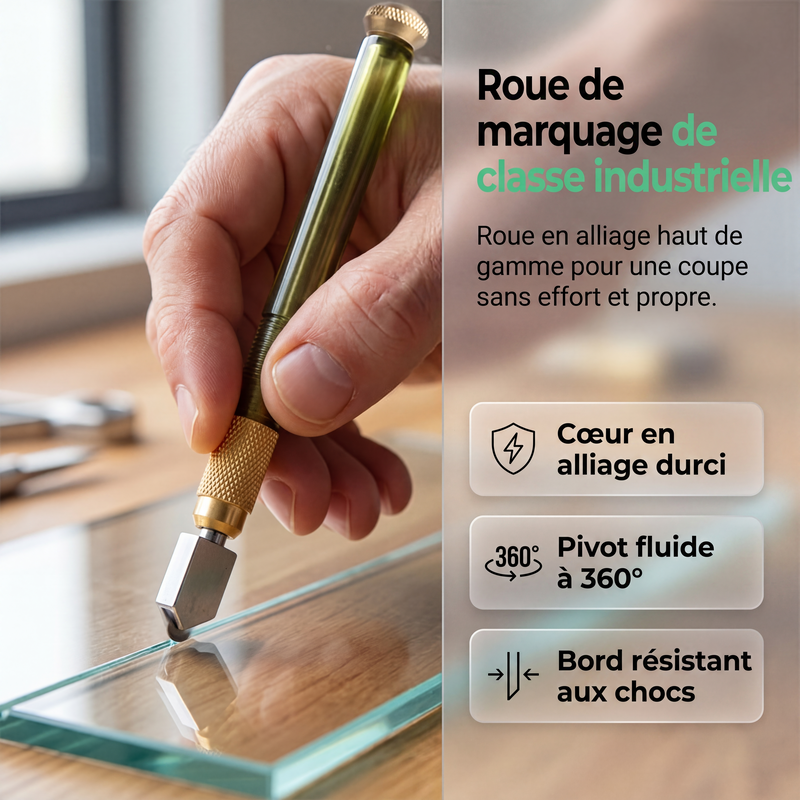 💎 PROMO FLASH : 50% DE RÉDUCTION ! Coupe-Verre Diamant Professionnel – Molette en Alliage Trempé & Manche Ergonomique for Coupes Nettes sur Verre et Carreaux ✨