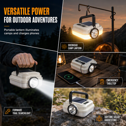 📢📢40 % DE RÉDUCTION !! ⏰Lanterne de Camping Solaire à LED – Rechargeable & Powerbank Intégré for Éclairage et Charge en Plein Air ✨